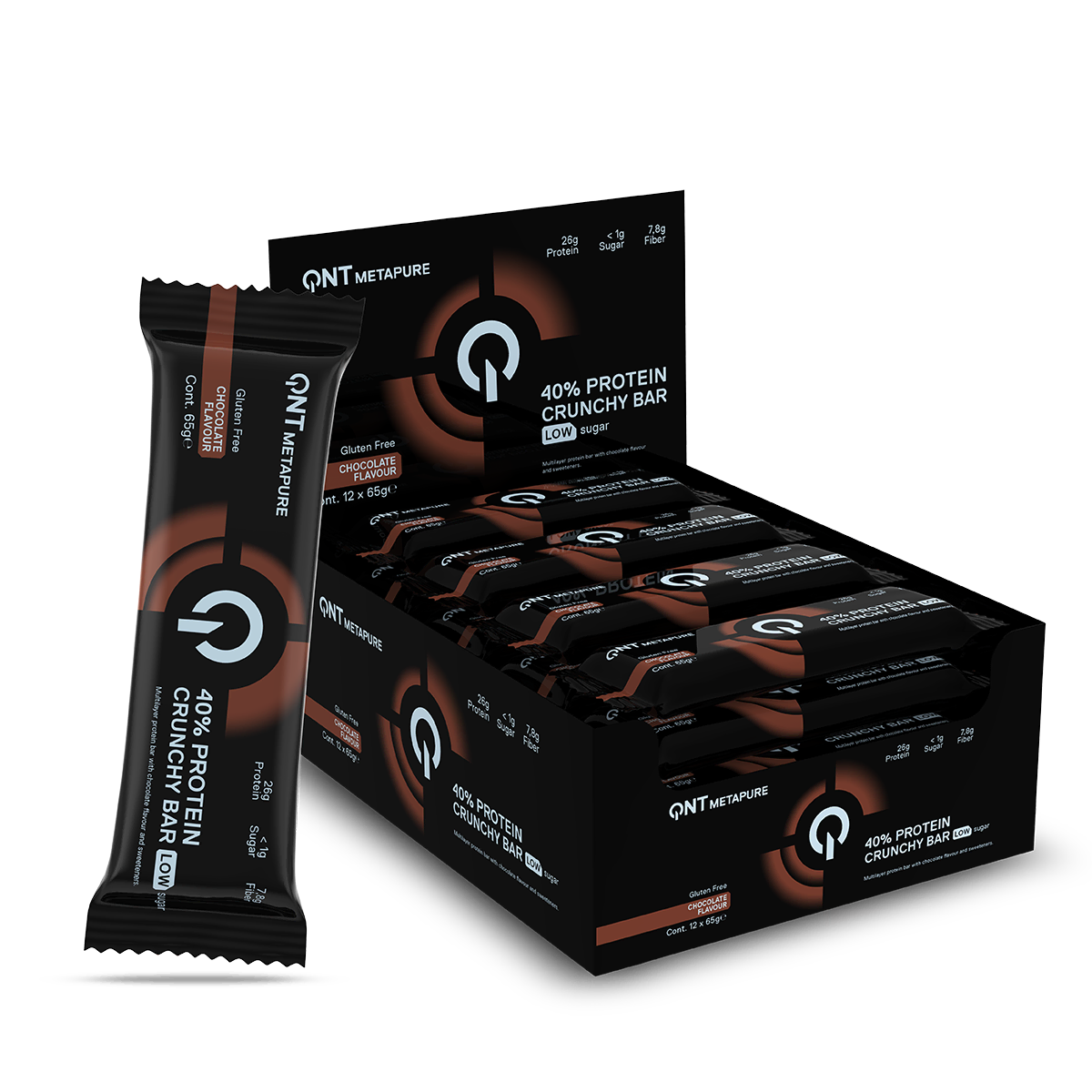 Barre protéinée QNT Metapure 40 Crunchy chocolat 40 g