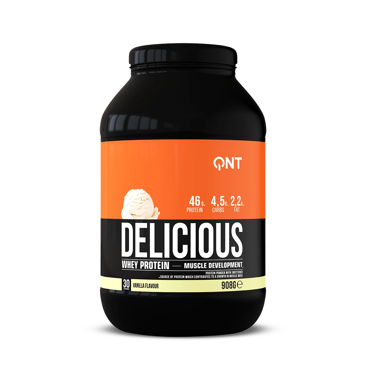 Delicious Whey Protéine QNT Vanille 908 g, protéine whey en poudre à mélanger