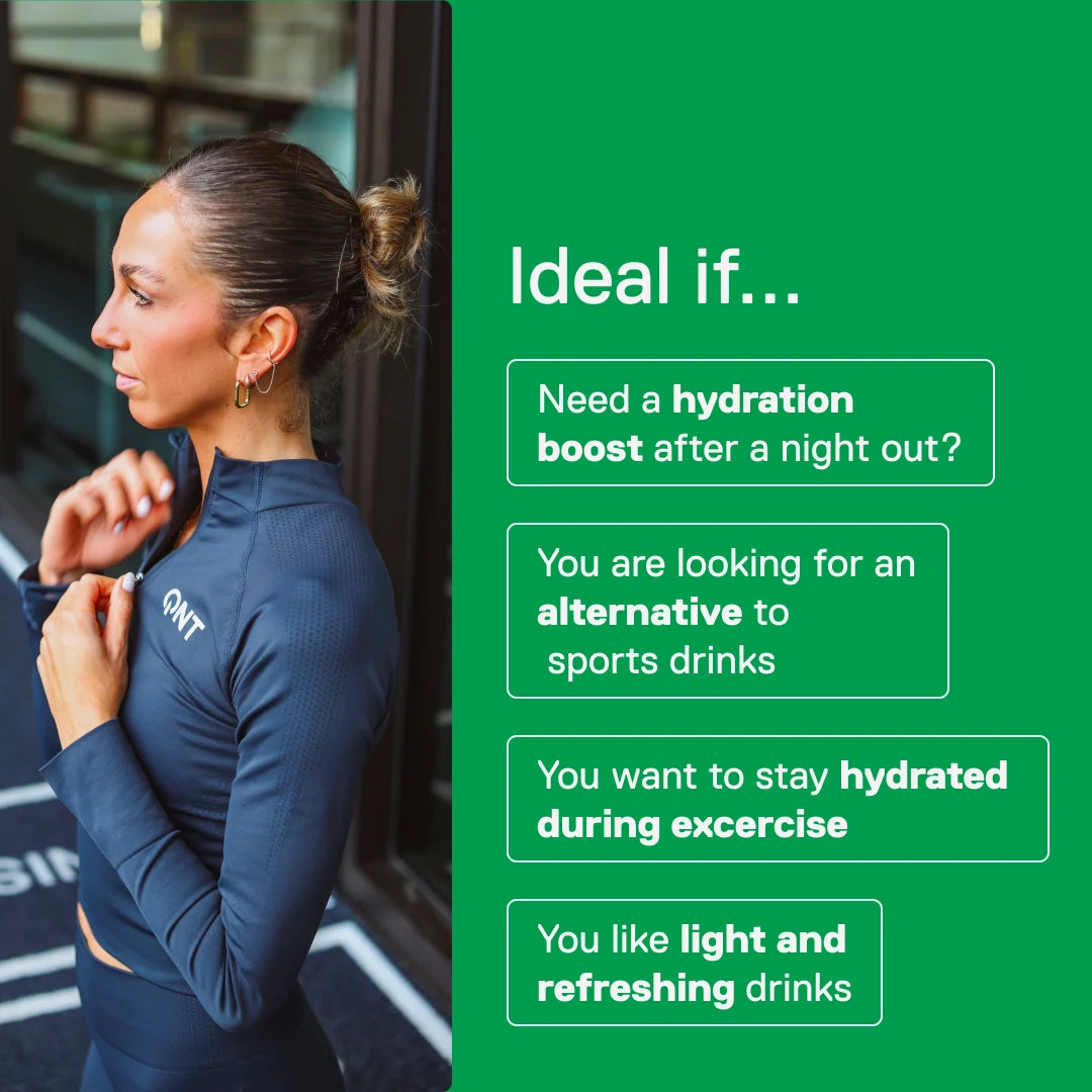 QNT LIIFE Electrolyte Water Lemon & Lime flavour - For who? Athletes, hydration during training, a light alternative to isotonic drinks