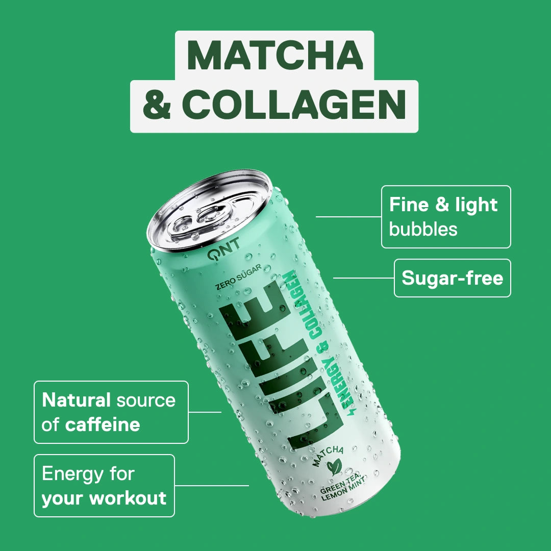 Energy Collagen Matcha LIIFE green tea lemon-mint — ready-to-drink energy & collagen beverage 250 ml