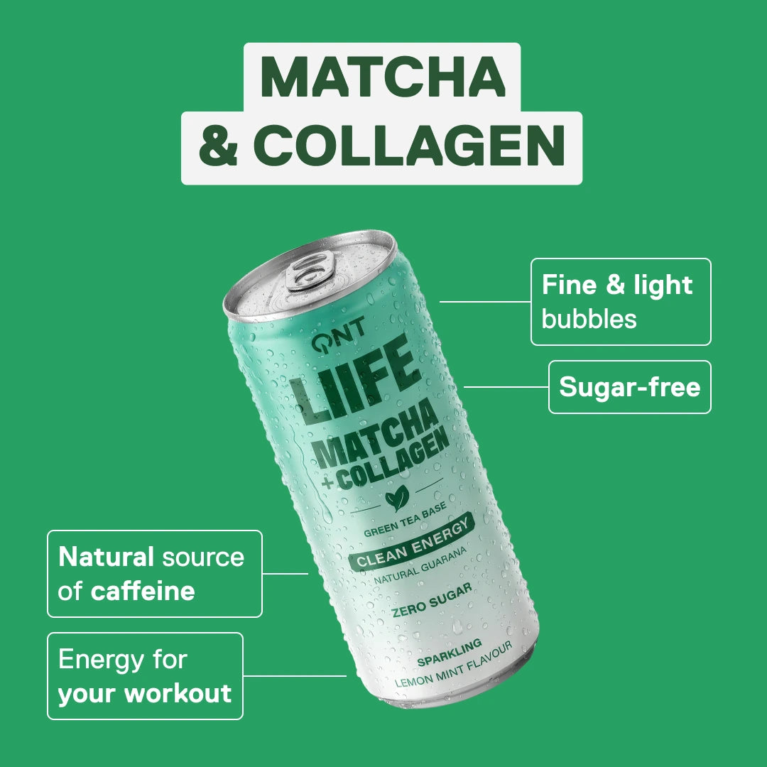 Energy Collagen Matcha LIIFE green tea lemon-mint — ready-to-drink energy & collagen beverage 250 ml