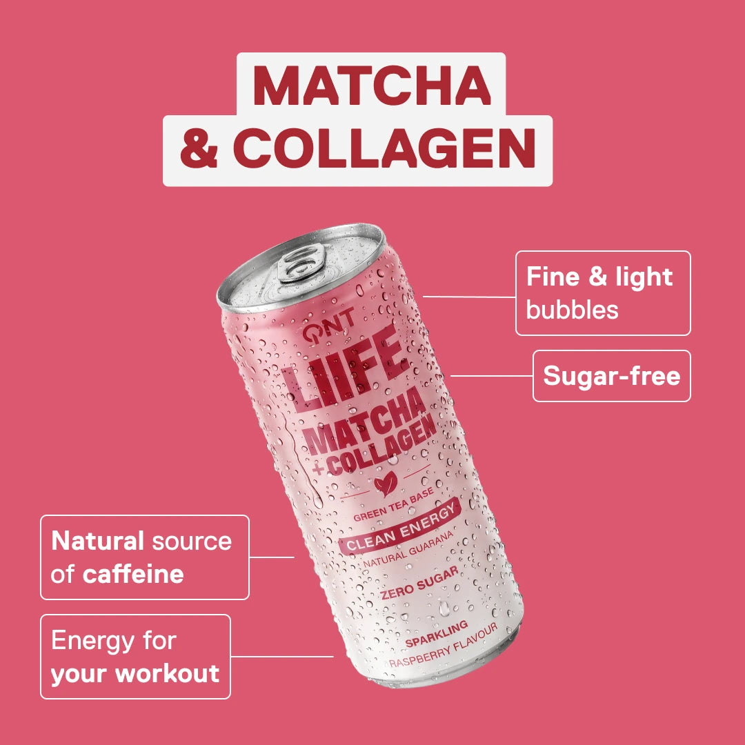 Energy Collagen Matcha LIIFE raspberry — ready-to-drink energy & collagen beverage 250 ml