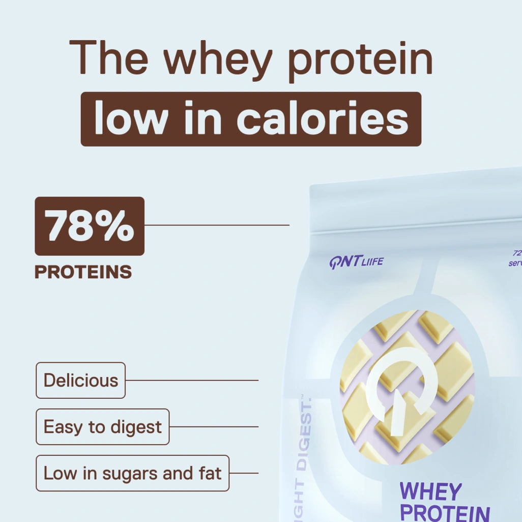 QNT LIIFE Light Digest Whey Protein White Chocolate flavor - Light and easy-to-digest whey, 500g bag, mild white chocolate notes