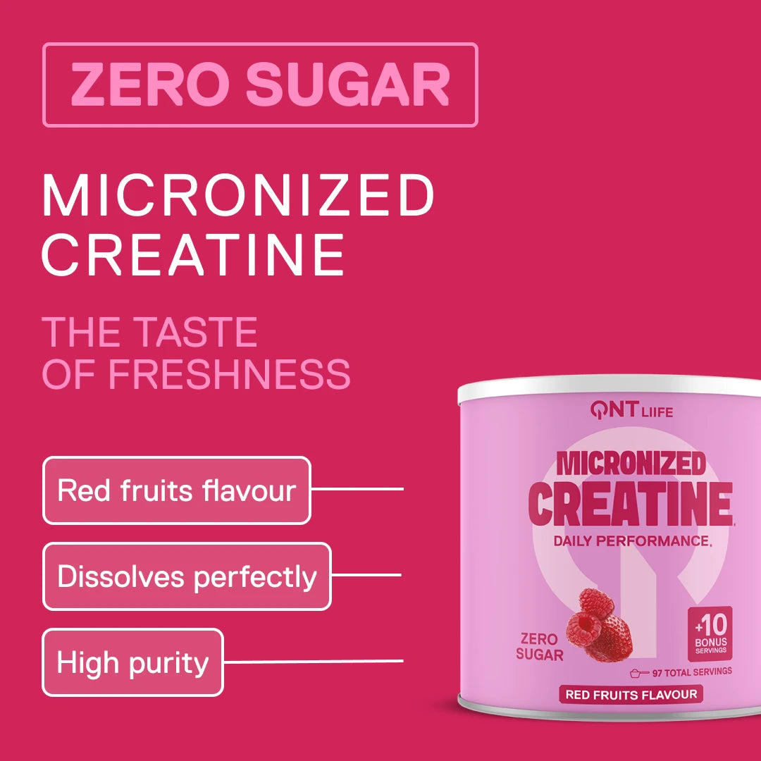 QNT LIIFE Micronized Creatine Lemon Lime – zero sugar and lemon lime flavour