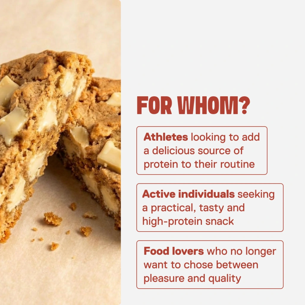 Protein cookie QNT LIIFE White Chocolate flavor to enjoy - Soft texture with white chocolate, 60g per cookie