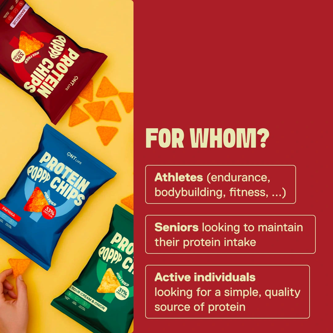 QNT LIIFE Protein Pop Chips Barbecue flavor - For who? Athletes, students and anyone looking for a tasty protein-rich snack