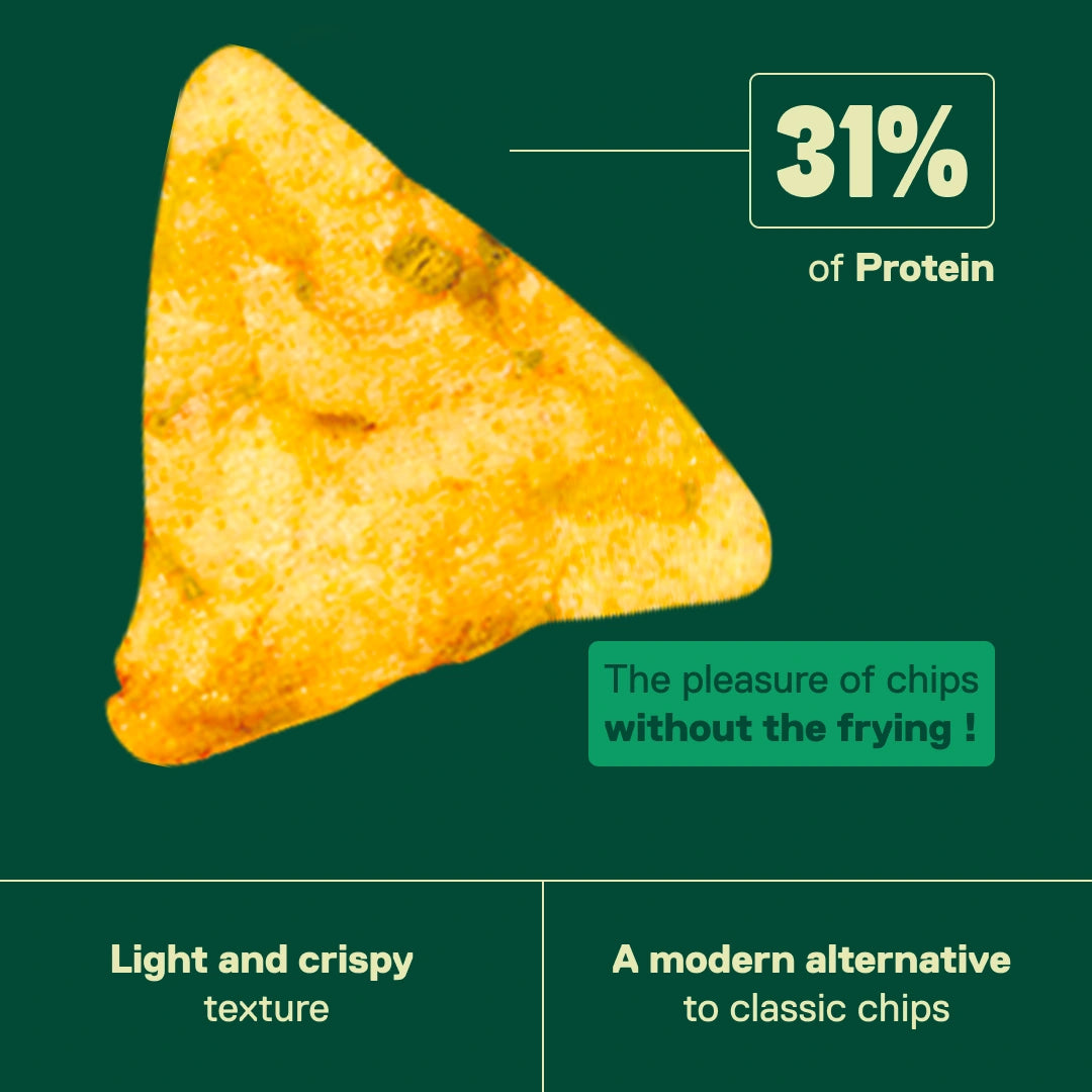 QNT LIIFE Protein Pop Chips Sour Cream & Onion flavor - 16.5g protein and 6.5g fiber per pack, low in sugar