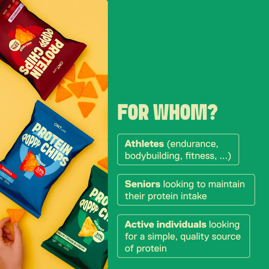 QNT LIIFE Protein Pop Chips Sour Cream & Onion flavor - For who? Creamy-flavor lovers looking for protein-rich snacking