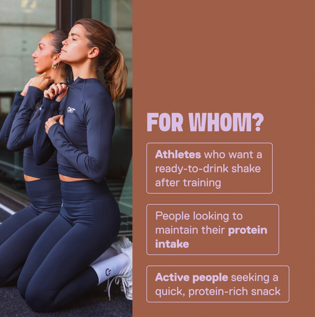 Protein Shake belgian chocolate — who it's for: athletes and active people seeking a practical protein option