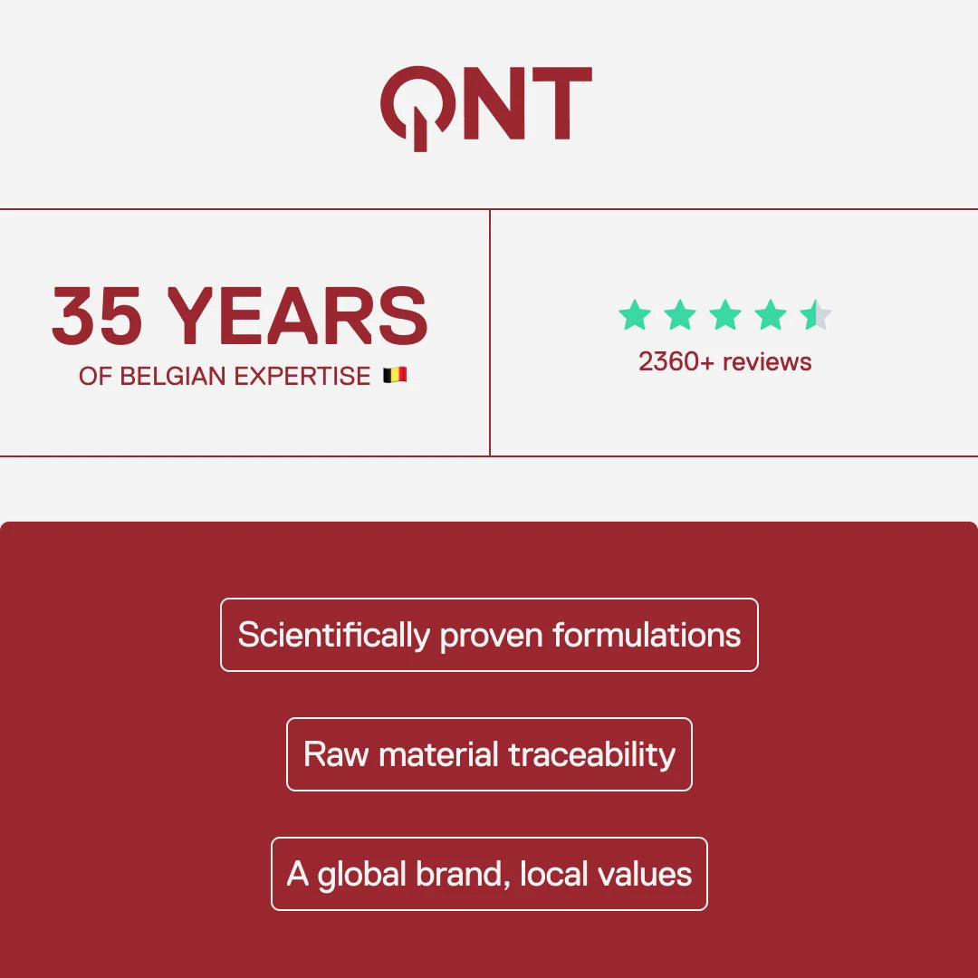 QNT LIIFE Protein Water Raspberry & Peach, Belgian brand, 35 years of expertise, over 2360 reviews, lab-tested formula and raw material traceability