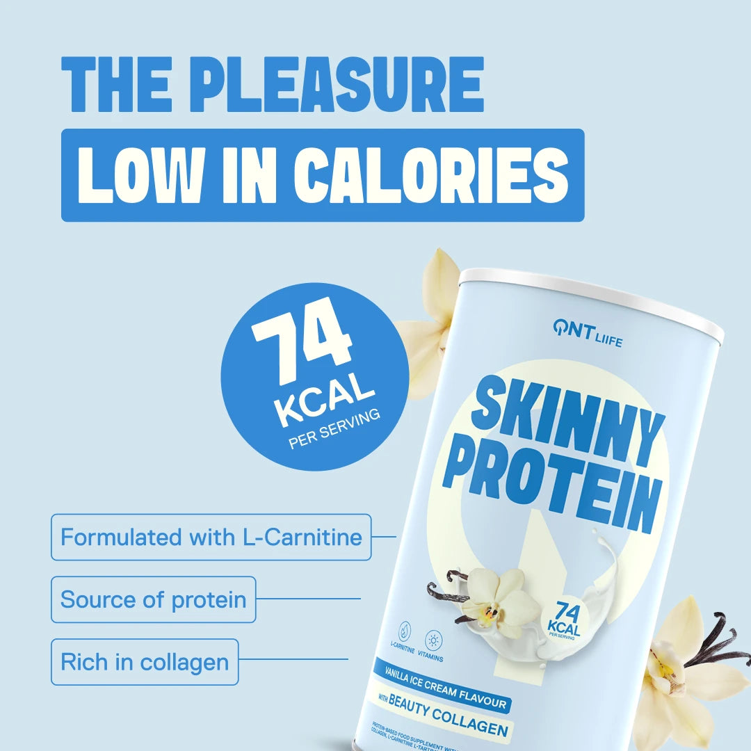 Skinny Protein LIIFE vanilla — 12 g protein per serving with a soft vanilla cream flavour