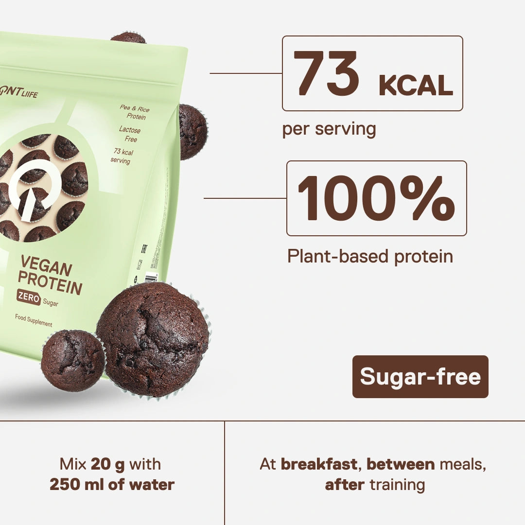 Vegan Protein chocolate muffin — complete amino acid profile to support an active daily life
