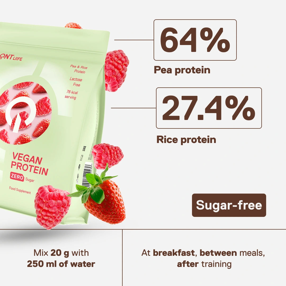 Vegan Protein red berries — complete amino acid profile to support an active daily life