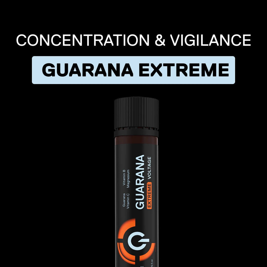 Guarana energy shot QNT Guarana Extreme Voltage Orange, concentration and alertness, vitamins B and C, magnesium, 25 ml ampoule