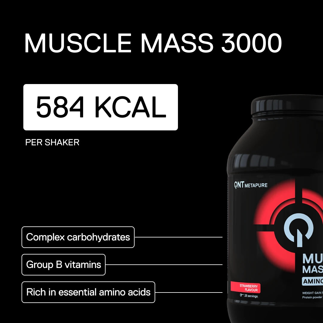 QNT Metapure Muscle Mass 3000 protein mass gainer — Strawberry
