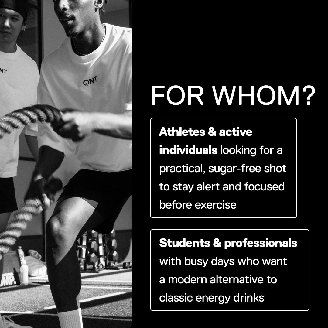 Guarana shot QNT MOVE Guarana Kick Bitter Coffee, who it is for: athletes, active people, students and professionals wanting a practical sugar-free shot before effort