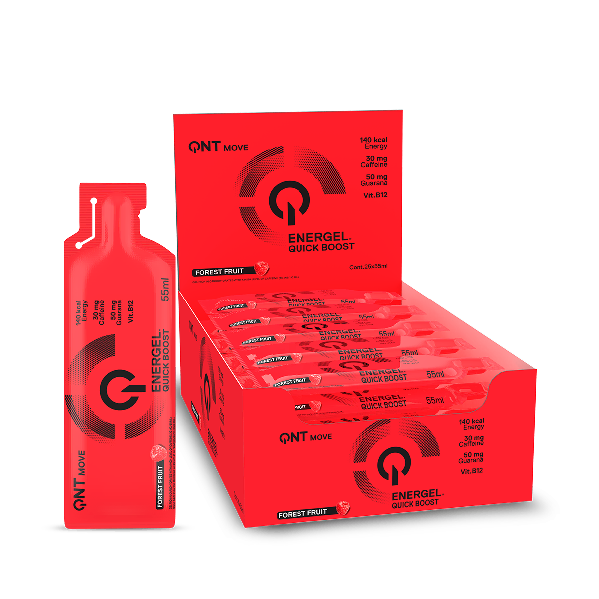 Gel énergétique QNT Energel Quick Boost fruits des bois 55 ml