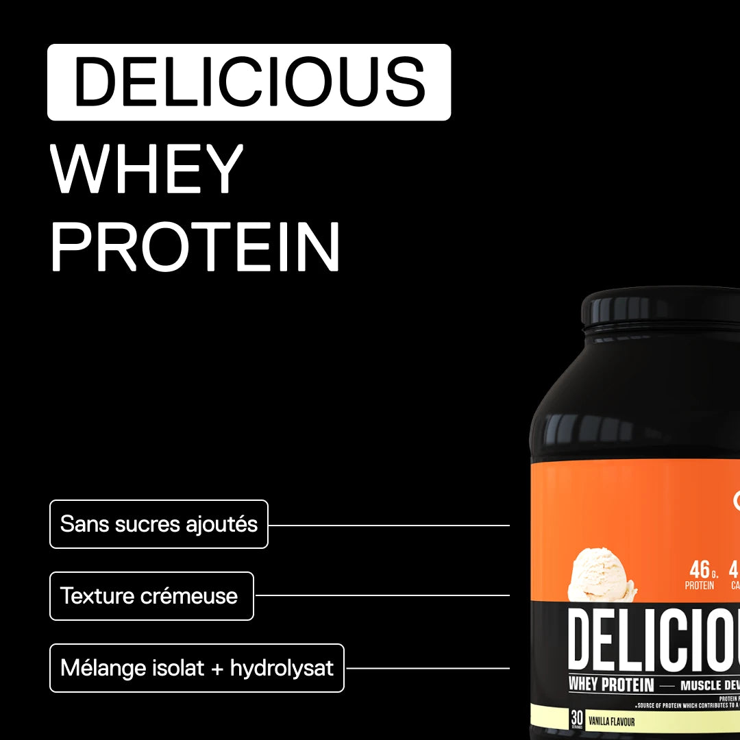 QNT Delicious Whey Protein Vanille – sans sucres ajoutés et texture crémeuse