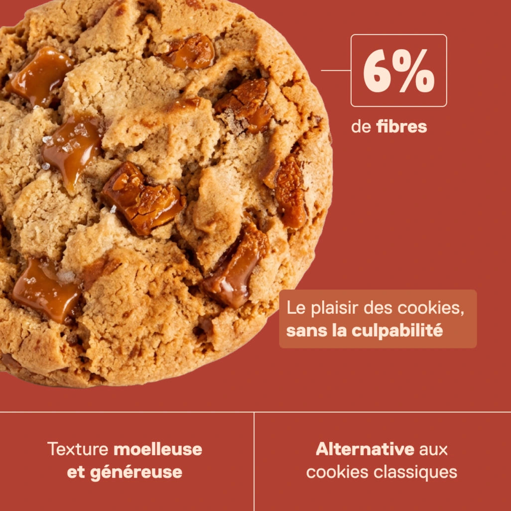 QNT LIIFE Protein Cookie saveur Caramel salé - 15g de protéines par cookie, 244 kcal, équilibré en macronutriments