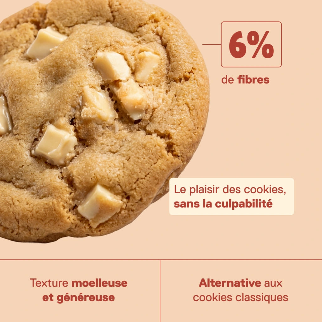 QNT LIIFE Protein Cookie saveur Chocolat blanc - 15g de protéines par cookie, 245 kcal, gourmand et riche en goût