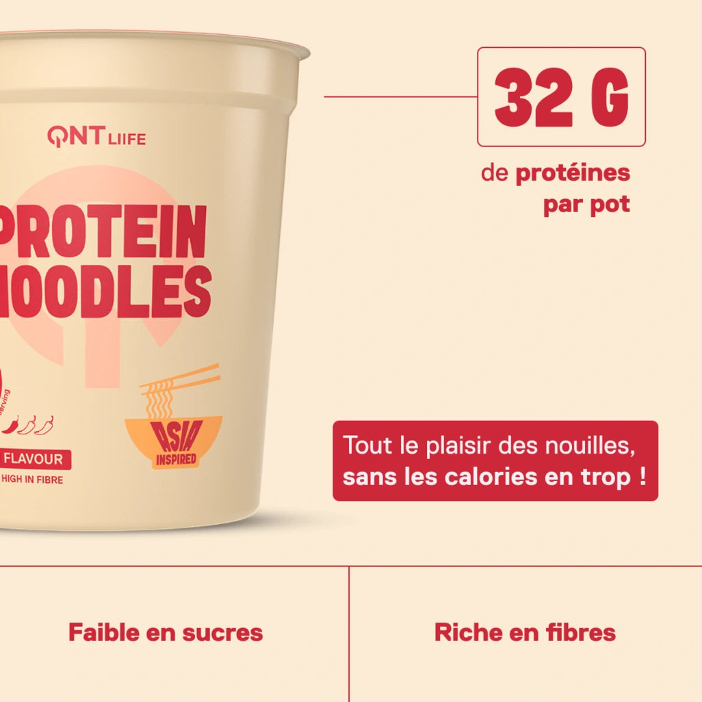 QNT LIIFE Protein Noodles saveur Poulet - 223 kcal par portion, 5g de fibres, faible en sucres et équilibré