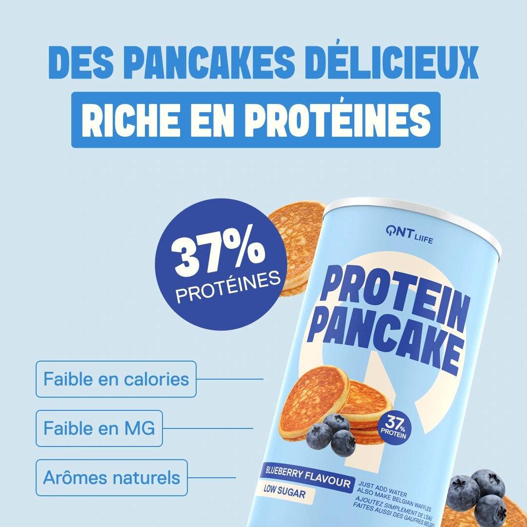 Protein Pancake LIIFE myrtilles — préparation protéinée faible en sucre, saveur fruitée aux myrtilles