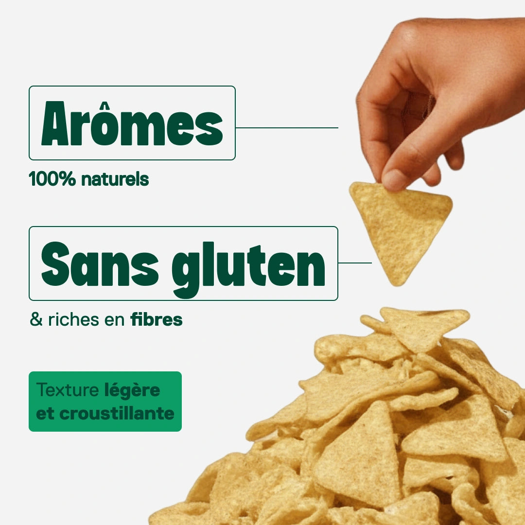 Chips protéinées QNT LIIFE saveur Crème aigre & Oignon en pause gourmande - Croquant aéré par popping, 50 g par sachet