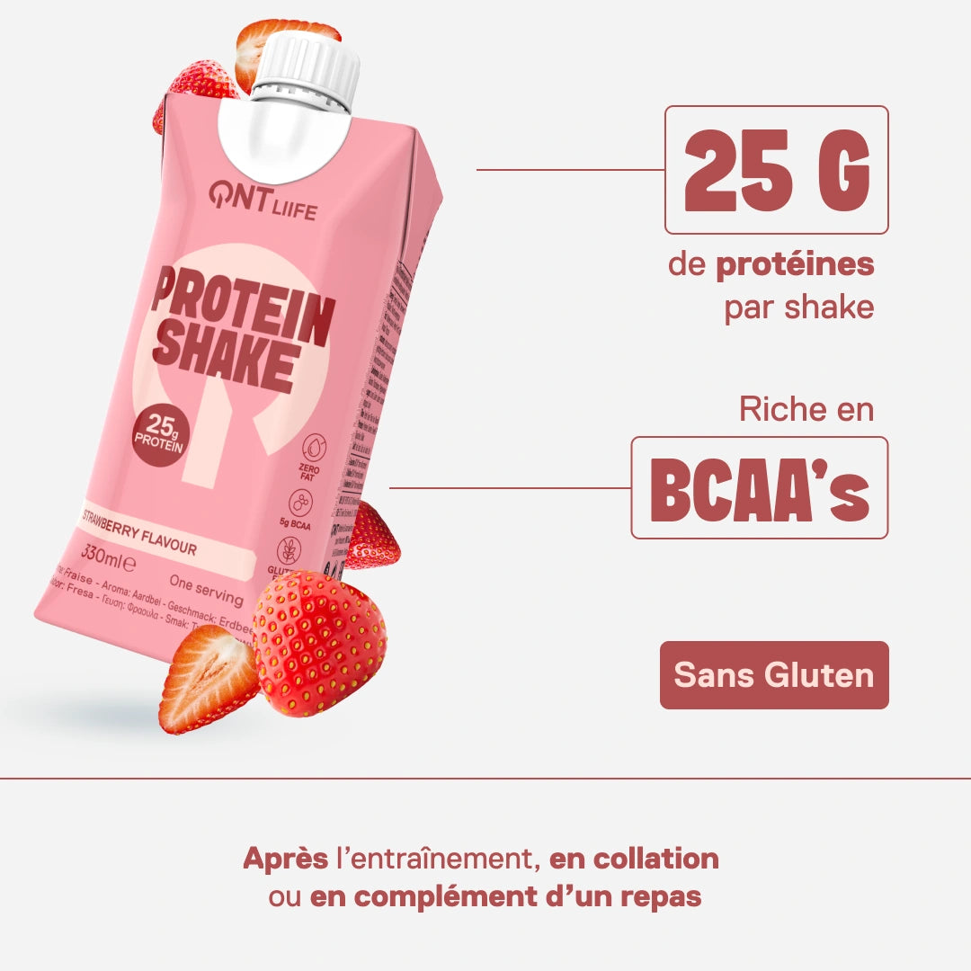Protein Shake fraise — valeurs nutritionnelles et profil protéiné pour soutenir l'effort sportif
