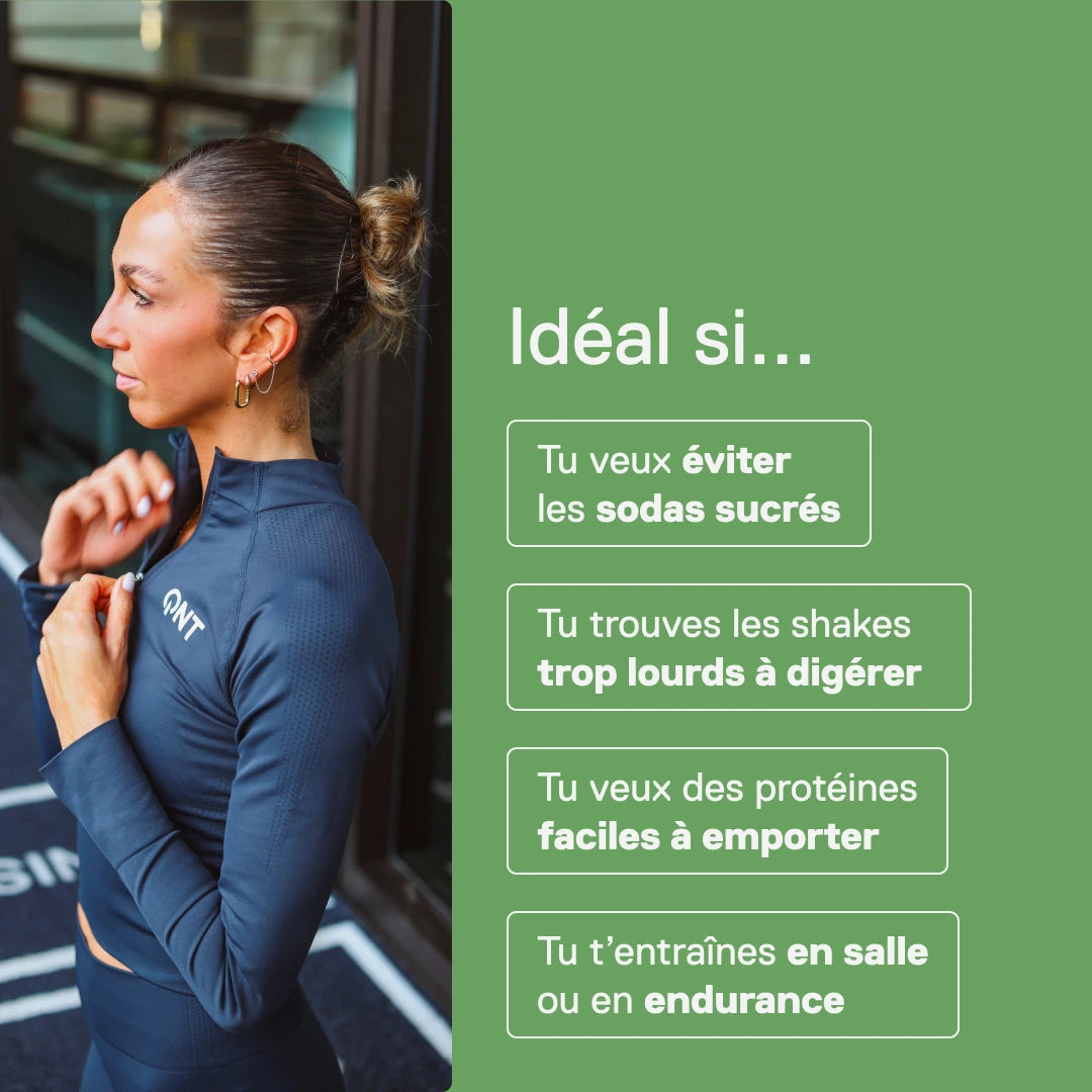 Eau protéinée QNT LIIFE Protein Water Citron & Gingembre, idéale pour remplacer sodas sucrés et shakes lourds, protéines légères à emporter, salle ou endurance
