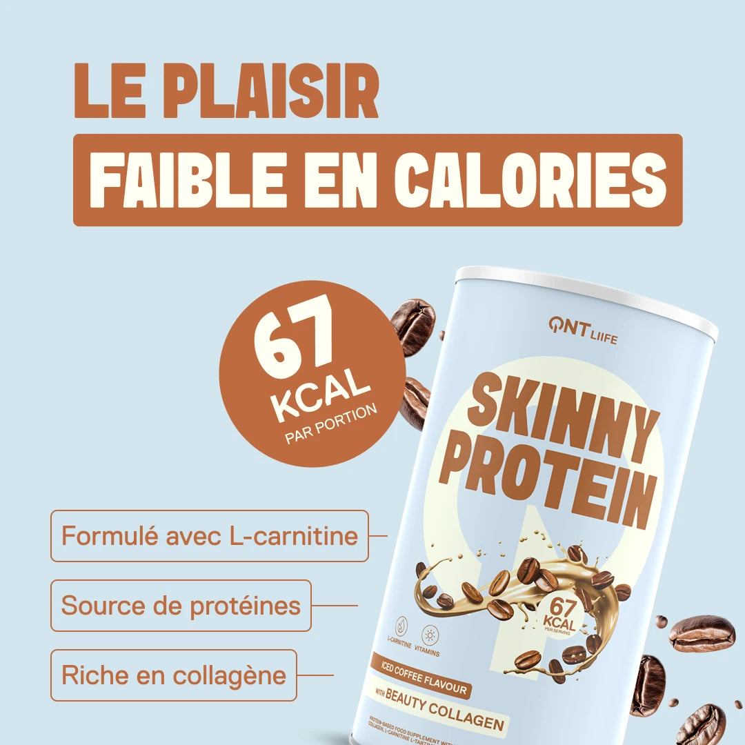Skinny Protein LIIFE café glacé — protéines 12 g par dose avec une touche de caféine