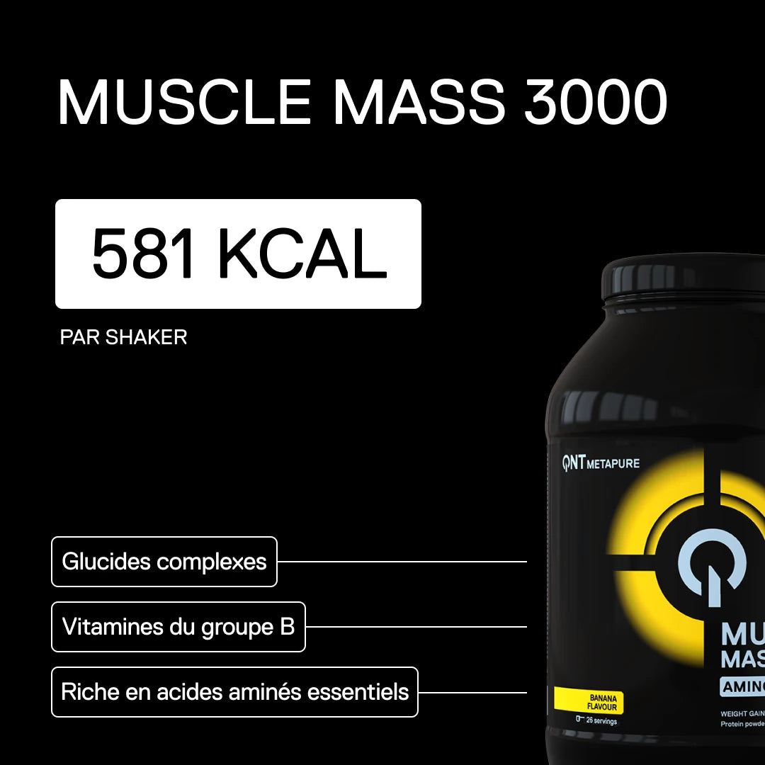 QNT Metapure Muscle Mass 3000 gainer protéiné — Banane