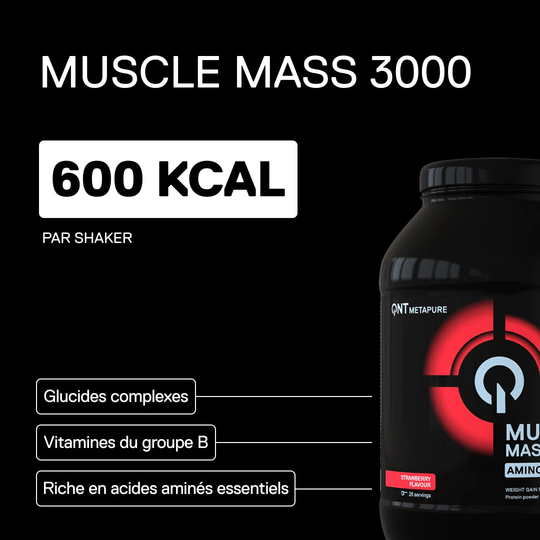 QNT Metapure Muscle Mass 3000 gainer protéiné — Fraise — visuel 1