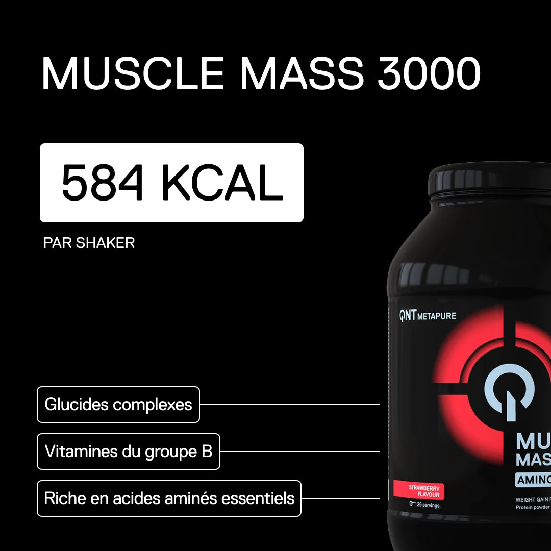 QNT Metapure Muscle Mass 3000 gainer protéiné — Fraise