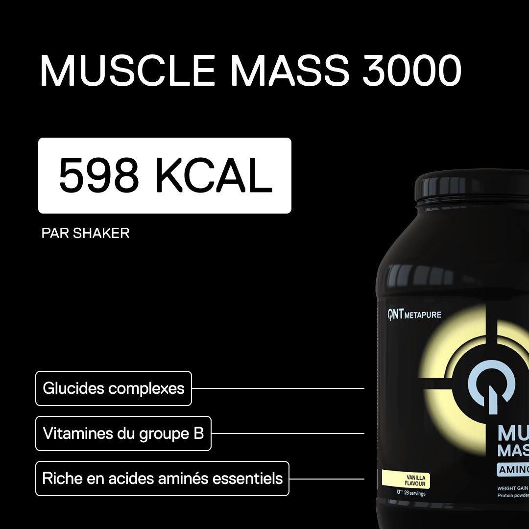 QNT Metapure Muscle Mass 3000 gainer protéiné — Vanille