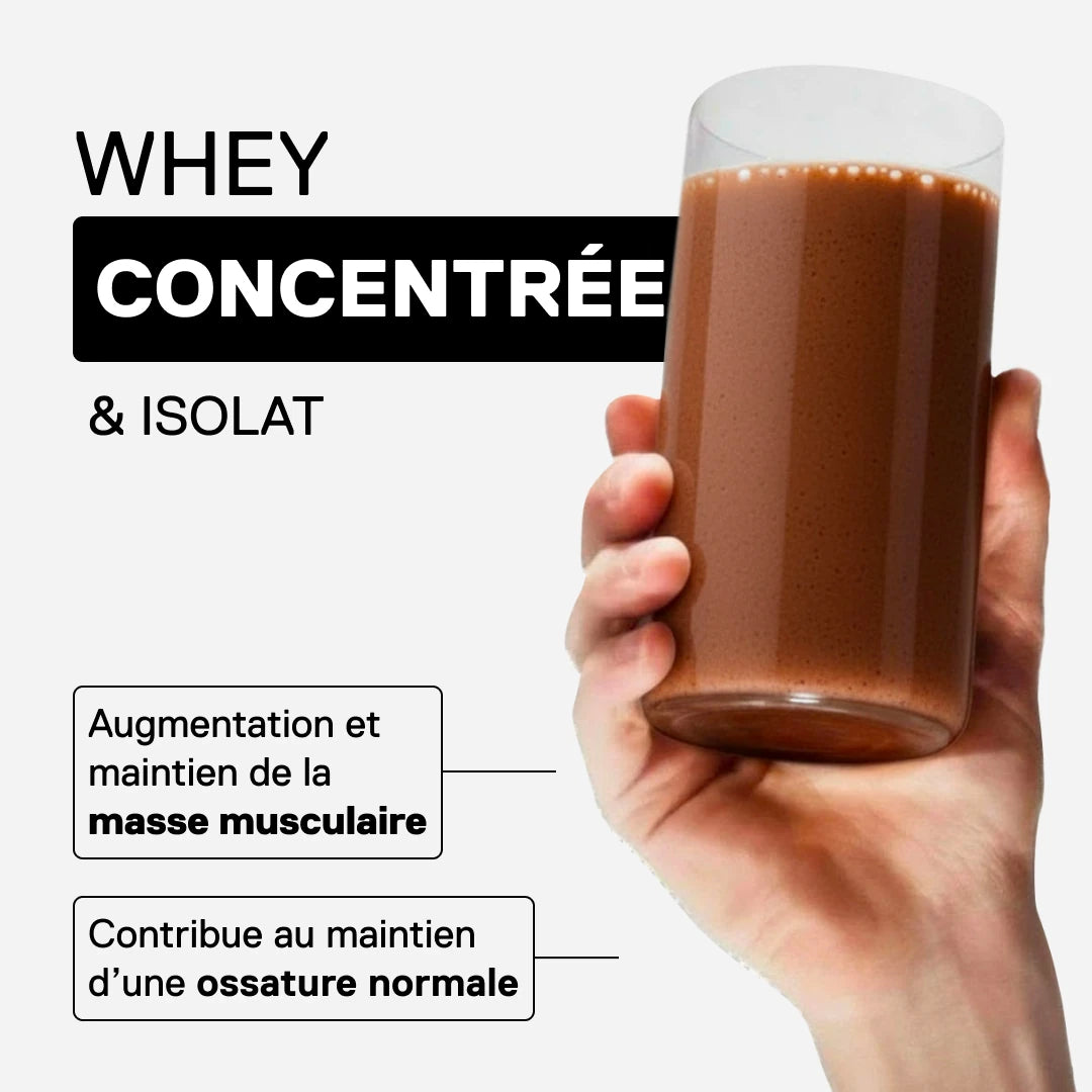 Prime Whey QNT saveur Brownie Chocolat belge à savourer - Notes brownie intenses, texture crémeuse