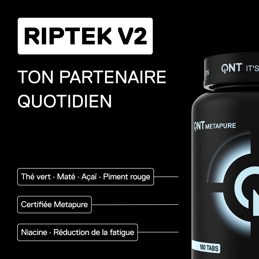 Riptek V2 METAPURE — brûleur de graisse thermogénique, 120 capsules pour un mode de vie actif