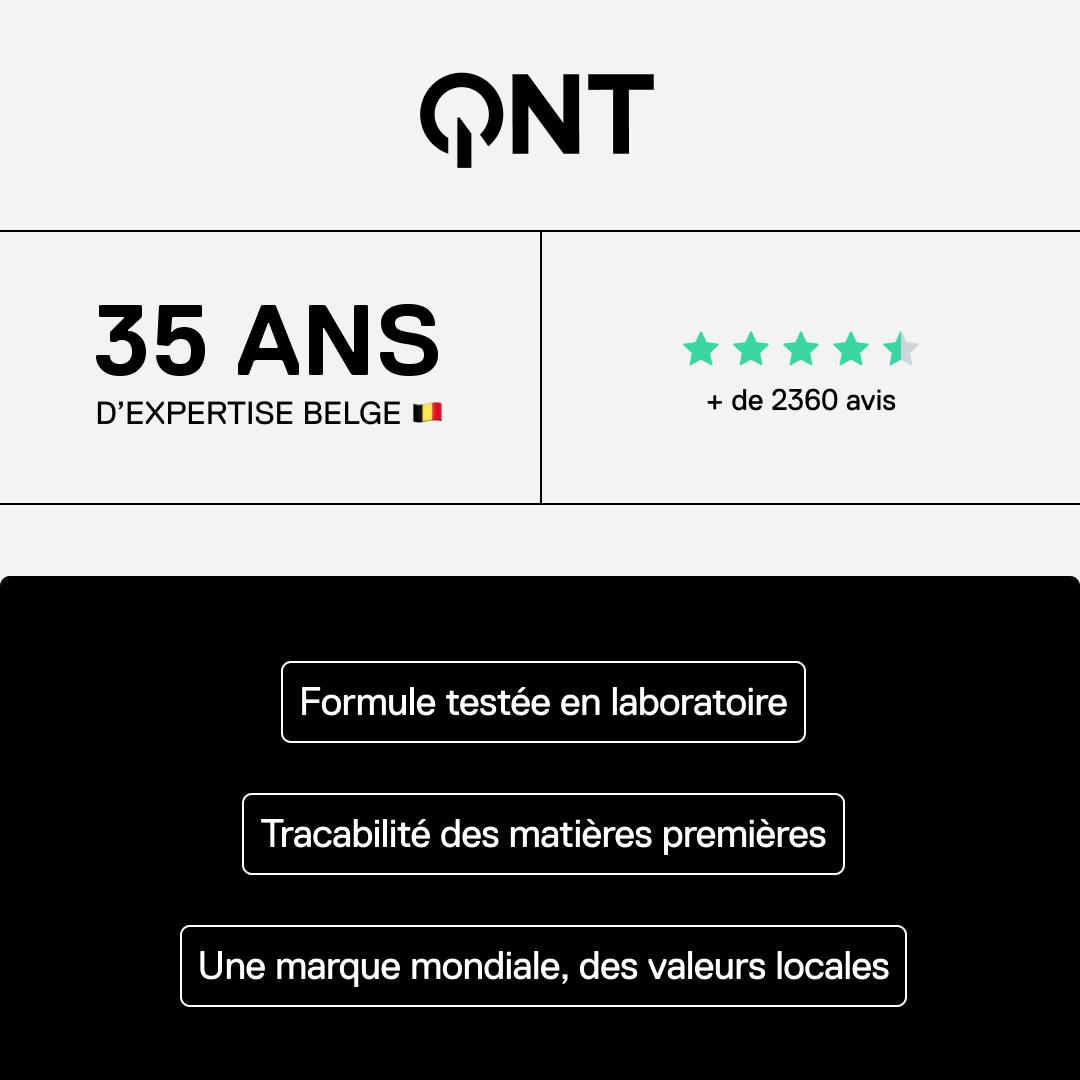 QNT Sport — marque belge de nutrition sportive depuis 1988