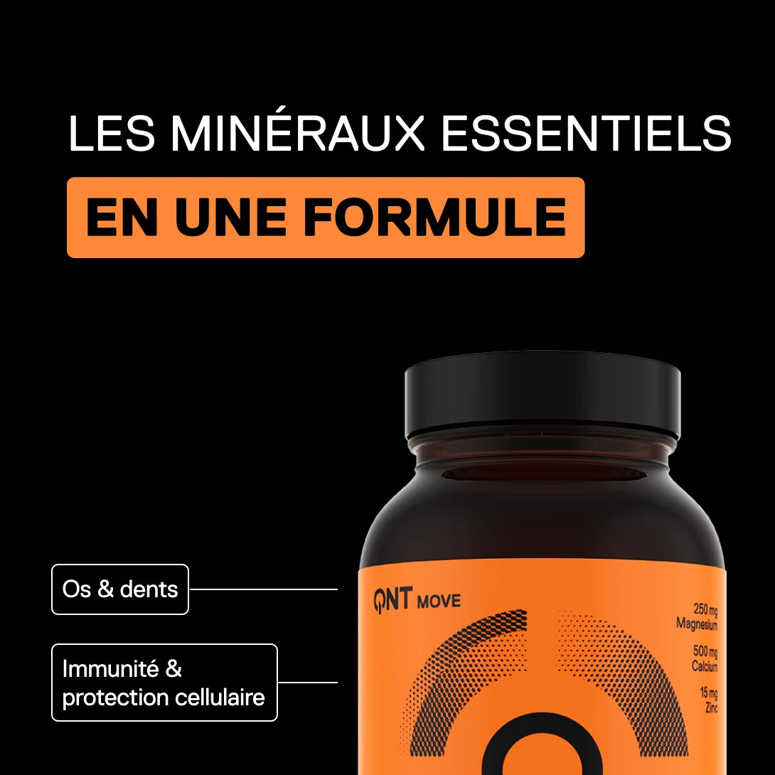 Complément QNT Move Calcium Magnésium Zinc pour les os, les dents, l’immunité et la protection cellulaire