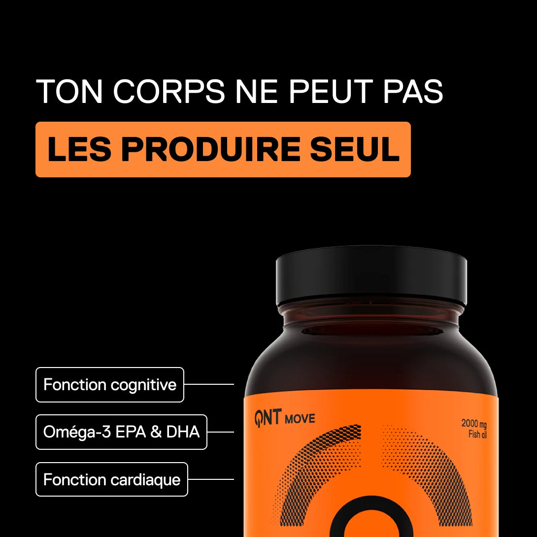 QNT MOVE Oméga-3 à base d’huile de poisson avec EPA et DHA pour les fonctions cognitive