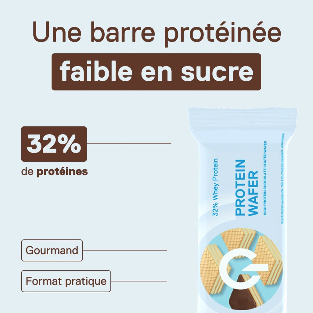 QNT LIIFE Protein Wafer saveur Vanille/Yaourt - Gaufrette protéinée croustillante aux notes vanille-yaourt, sachet de 35 g