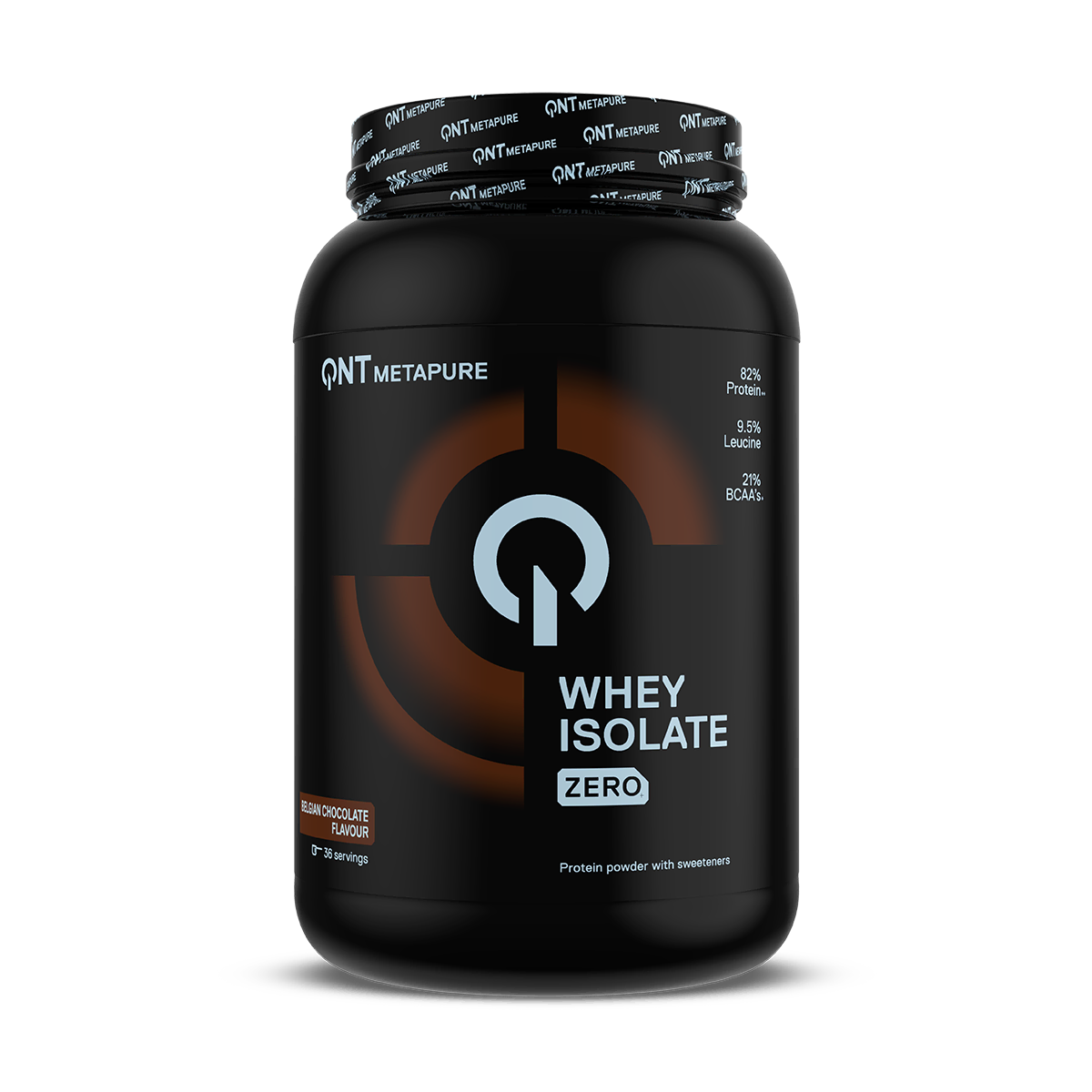 QNT Metapure Whey Isolate Zero saveur chocolat belge – poudre de protéines à base d’isolat riche en protéines, avec BCAA et leucine