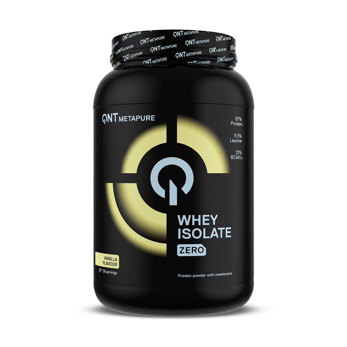 QNT Metapure Whey Isolate Zero saveur vanille – poudre de protéines à base d’isolat riche en protéines, avec BCAA et leucine