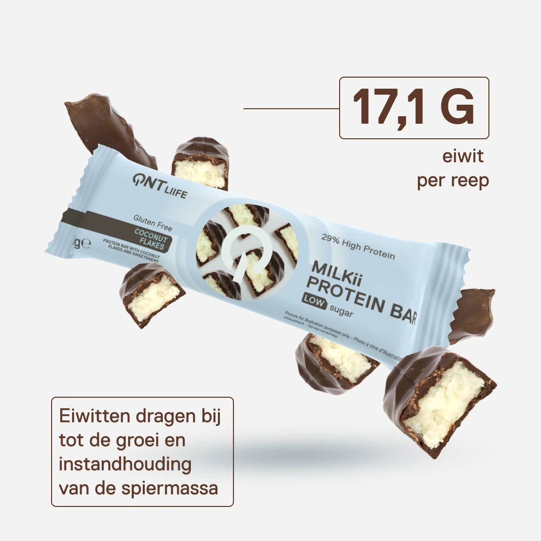 QNT LIIIFE Milkii Protein Bar Coconut Flakes – 17,1 g eiwit per reep