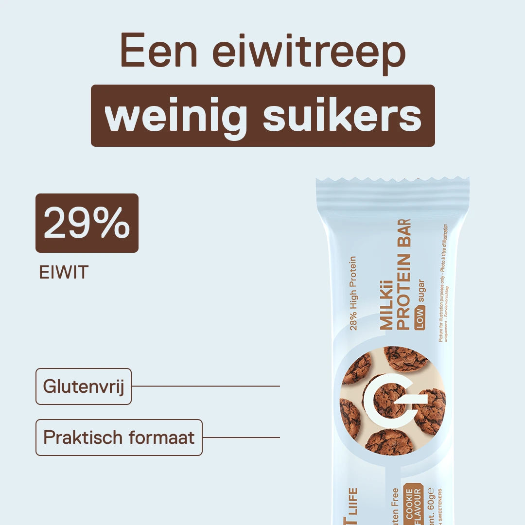 QNT LIIIFE Milkii Protein Bar Cookie – eiwitreep met weinig suikers
