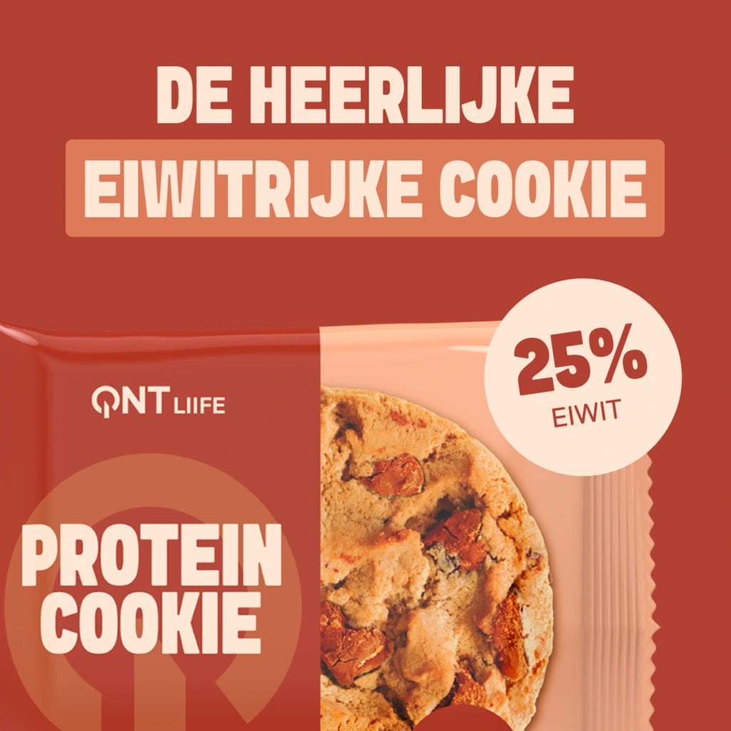QNT LIIFE Protein Cookie smaak Gezouten karamel - Zachte eiwitkoek met gezouten karamel, 25% eiwit, 60 g per koek