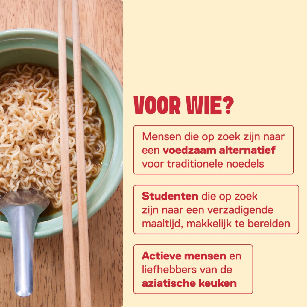 QNT LIIFE Protein Noodles - Voor wie? Sporters, studenten en liefhebbers van Aziatische keuken die een snel en evenwichtig eiwitrijk gerecht zoeken