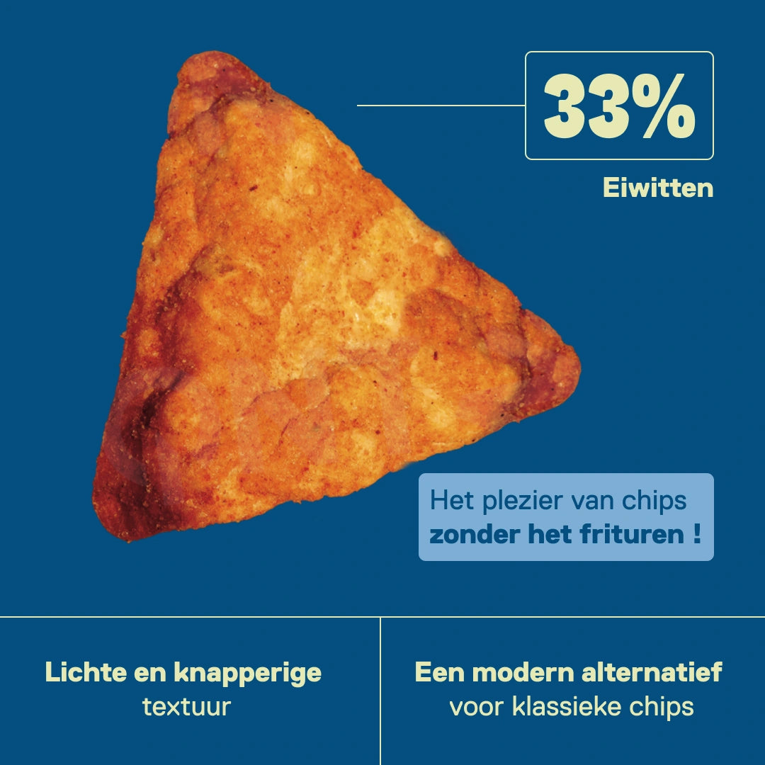 QNT LIIFE Protein Pop Chips smaak Paprika - 16,5g eiwit en 7,5g vezels per zakje, rijk aan eiwit