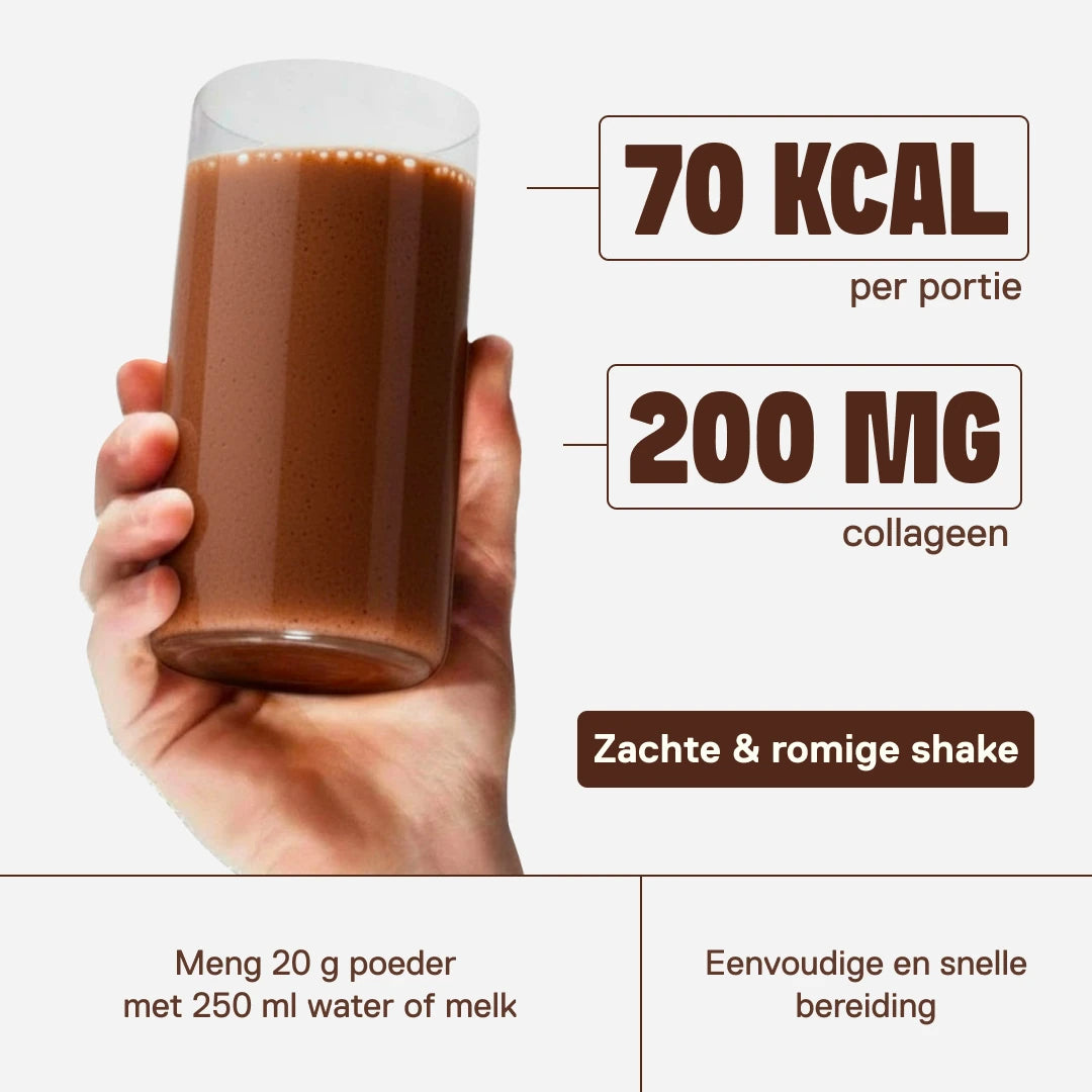 Skinny Protein Belgische chocolade — L-carnitine, collageen en B-vitamines voor dagelijkse ondersteuning