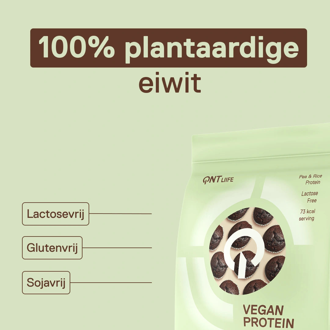 Vegan Protein LIIFE chocolademuffin — 100% erwten- en rijsteiwit, romige chocoladesmaak