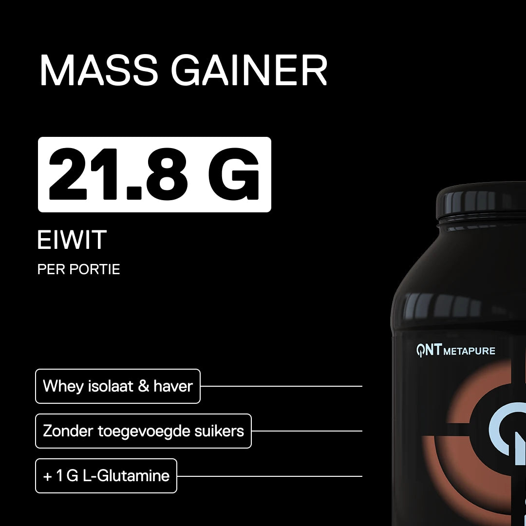 QNT Metapure Mass Whey Isolate Gainer — Belgische chocolade — visual 1